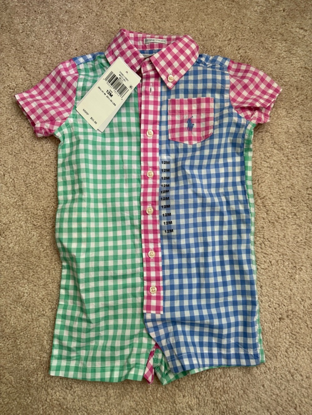 Ralph Lauren Pink, Green & Blue Gingham Shortall